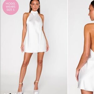 NWOT Show me your mumu White Lisa mini Halter Dress bridal wedding bachelorette